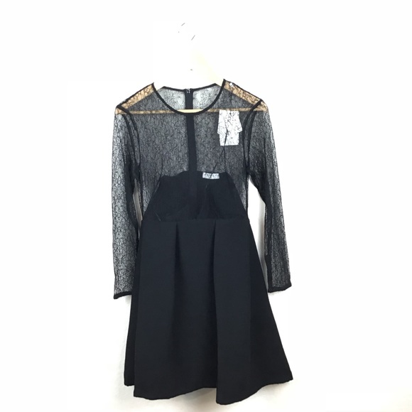 NEW NWT Sandro Jeanette Illusion Lace Alice Dress - Picture 3 of 11